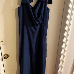 SHEIN One Shoulder Navy Dress